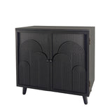 2 Door Accent Cabinet Storage Cabinet With Adjustable Shelf - Black