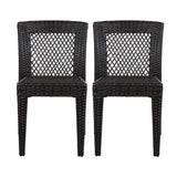 7 Piece Outdoor Dining Set With Table And 6 Chairs - Brown Multi
