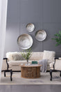 Textured Oversized Disc, Wall Decor For Living Room (Set of 3) - Silver - Wall Decor - Alpine Outlets