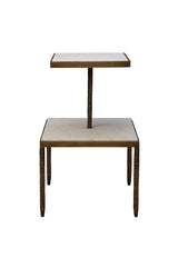 Antony - Side Table - White / Bronze