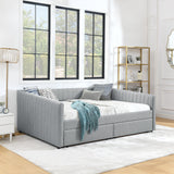 Upholstered Queen Daybed With 2 Drawers