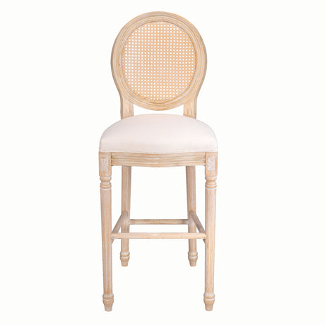 French Country Bar Chairs With Round Back (Set of 2)