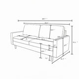 Couch, 3 Seat Sofa With Removable Cushion - Beige