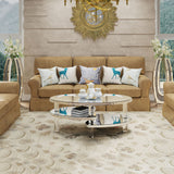 Coffee Table, Oval Double Layer Home Furnishing - Silver
