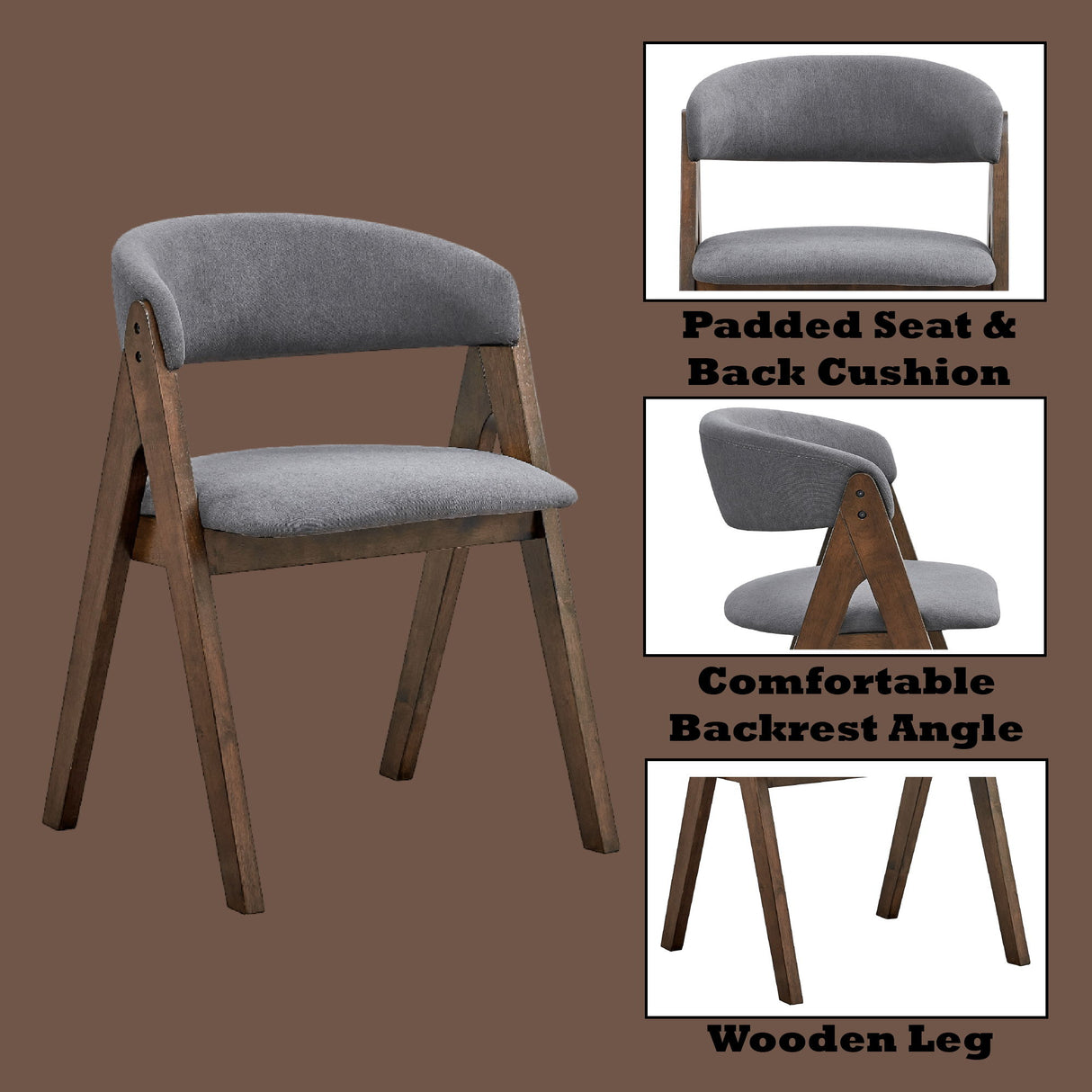 Keiki - Side Chair (Set of 2) - Gray - Chair Sets - Alpine Outlets