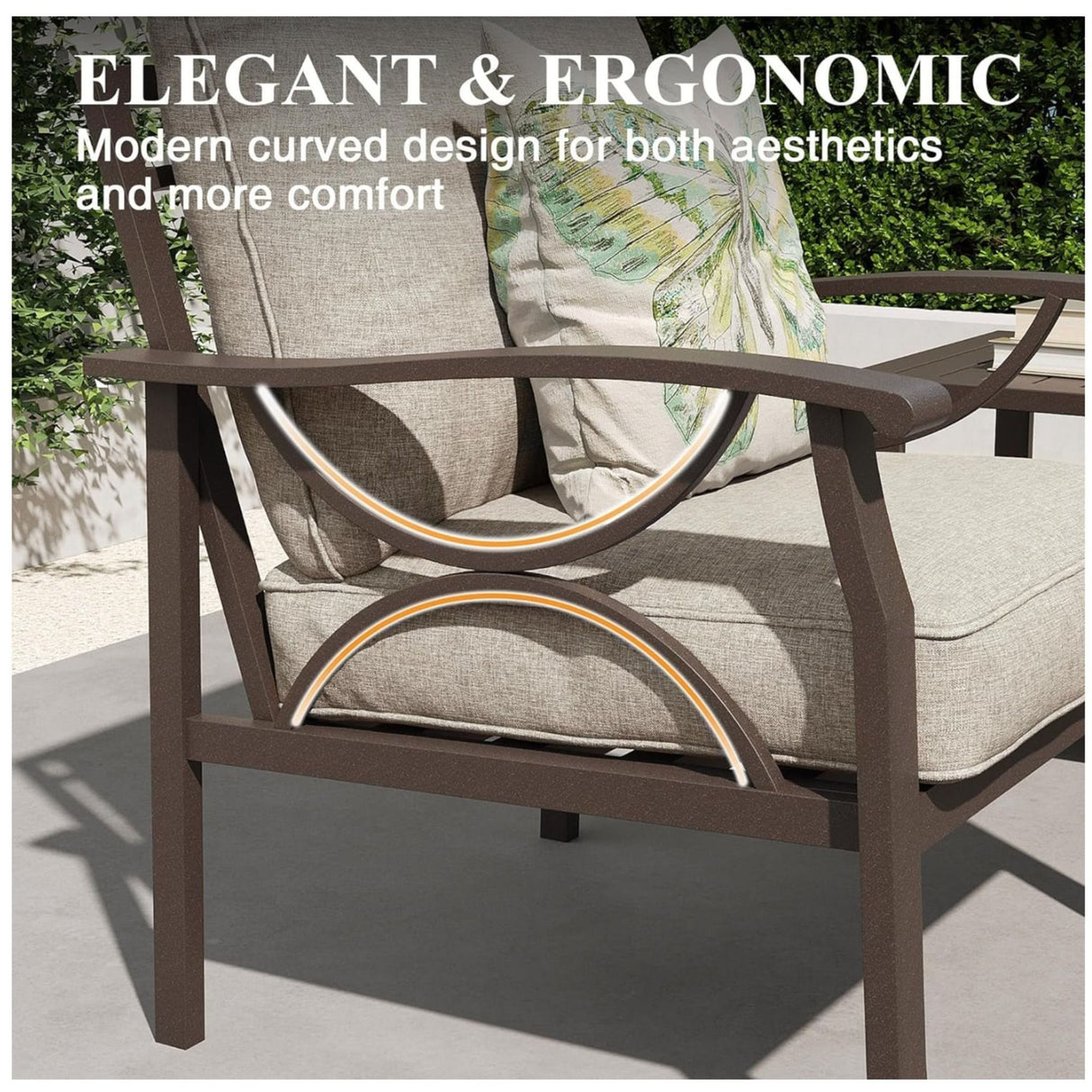 Patio Furniture Set With Coffee Table And Cushions For Backyard
