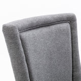 Ultra Side Dining Chair,Thickened Fabric Chairs With Neutrally Toned Solid Wood Legs, Bronze Nail Head (Set of 2) - Chair Sets - Alpine Outlets