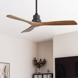 52" Smart DC Ceiling Fan With 3 Blades Reversible Silent Motor