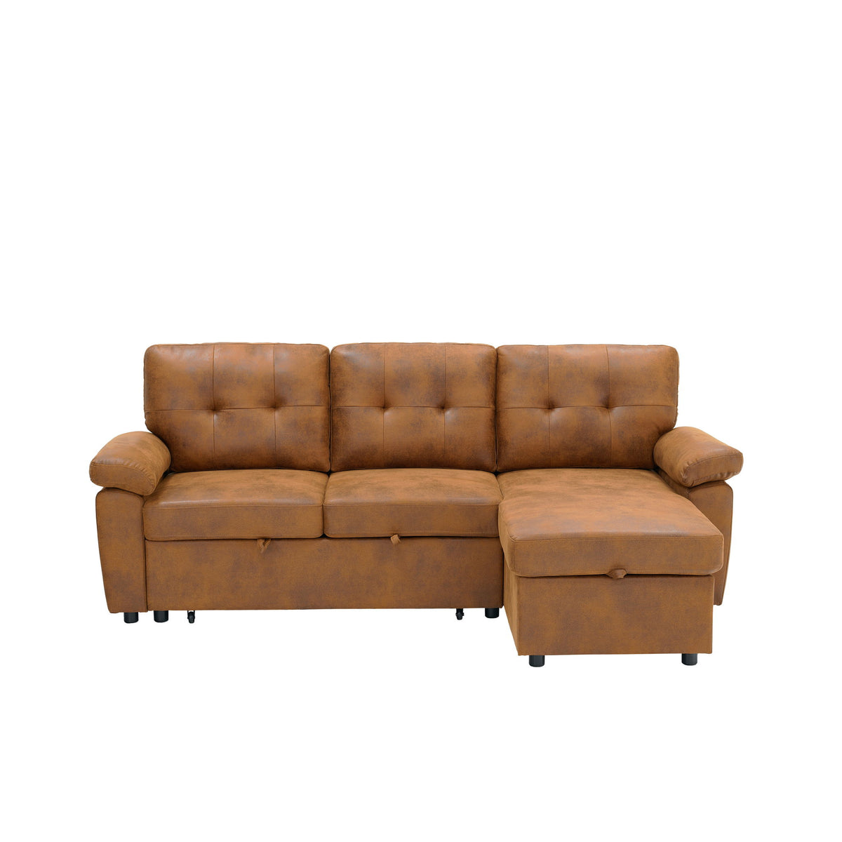 Convertible Sectional Sofa Bed With Pull Out Sleeper And Storage