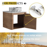 Wall Mounted Bathroom Vanity With Art Sink & 1 Soft Close Door