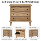 Nightstand With Charging Station, Bedside Table, 3 Drawers, USB And Type - C Ports