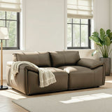 Tanner - Leather Loveseat With Padded Arms
