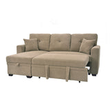 Sleeper Sectional Sofa With Pull Out Bed, Reversible Chaise, Hidden Storage