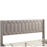 Platform Bed With Diamond Tufted Headboard