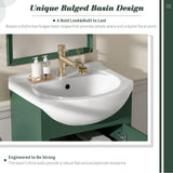 20" Bathroom Vanity With Bulged Sink, Freestanding Single Vanity Set, Soft Close Door