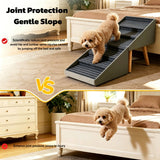 2 In 1 Dog Stairs For Bed And Couch, Foldable 6 Pet Steps - Gray
