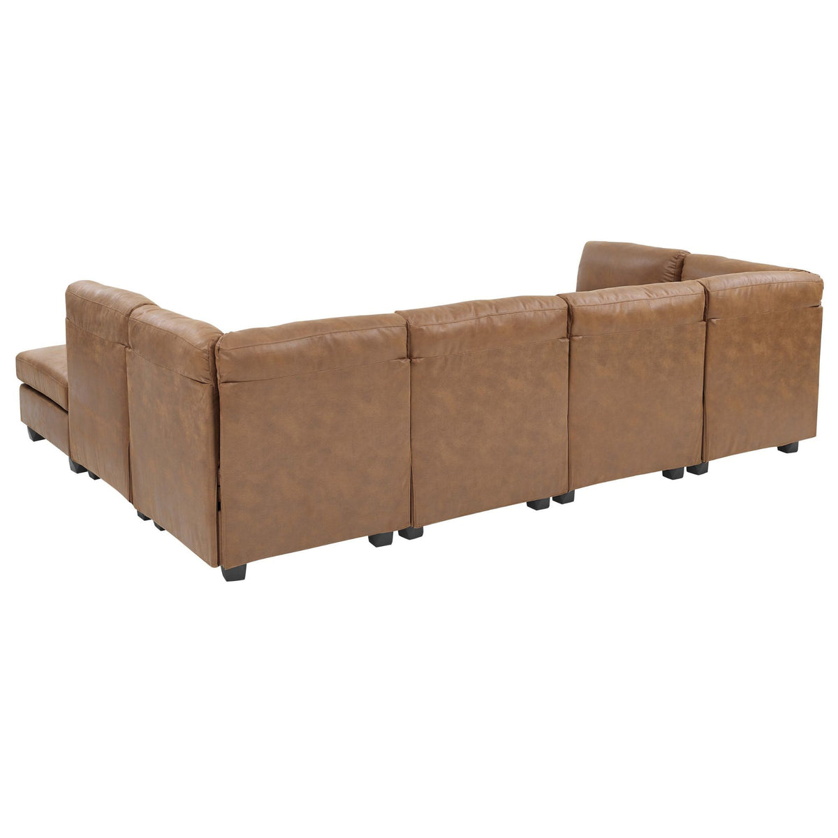 Modular Sectional, Customizable Layout, Removable Cushions - Brown