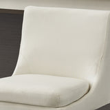 Upholstered Swivel Bar Stools With Ergonomic Design (Set of 2) - Cream White