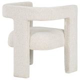Verda - Upholstered Accent Side Chair In Soft With Rounded Open Back And 3 Leg Base - White