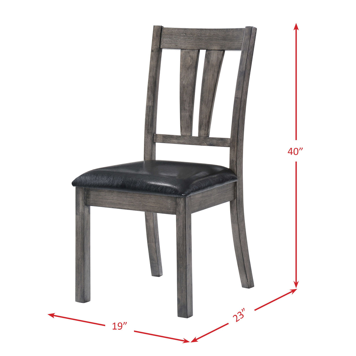 Nathan - Fan Back Chair With PU Seat (Set of 2) - Gray Oak