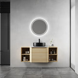 Mounted Bathroom Vanity With Art Sink, 2 Storage Shelves, Soft Close Door