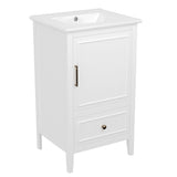 Modern Bathroom Vanity With Sink, Cabinet Storage, Drawer & Adjustable Feet