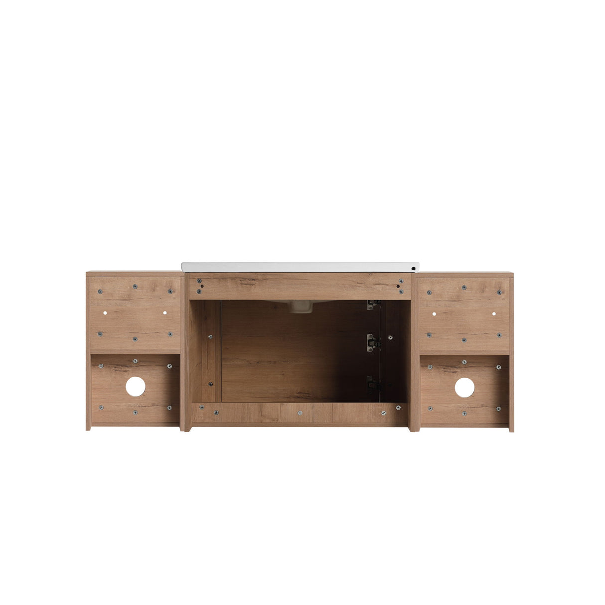 Wall Mounted Bathroom Vanity With Sink, Storage Shelves & Soft Close Door