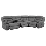 Barton - Upholstered Power Reclining Sectional Sofa - Gray