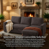 L - Shaped Convertible Sofa Bed With Storage Chaise