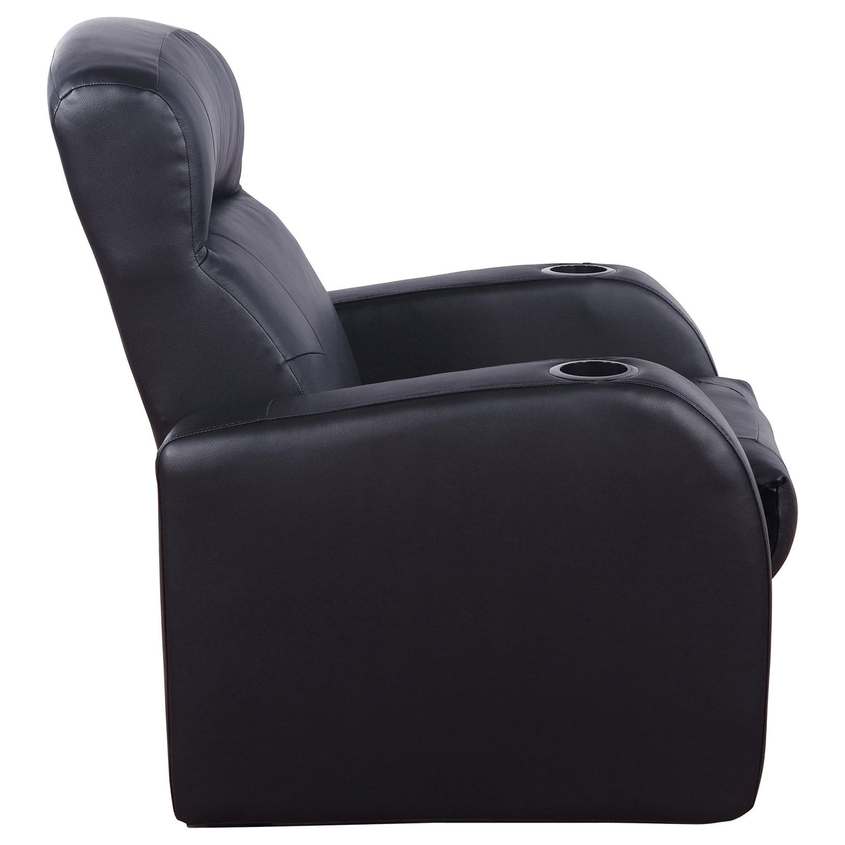9 Piece Home Theater Seating Set With Recliners And Wedge Consoles - Black