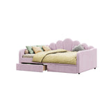 Shell Shaped Upholstered Daybed Frame With Slats