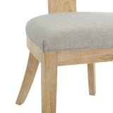 Contemporary Fabric Upholstered Side Dining Chairs Set With Curved Back