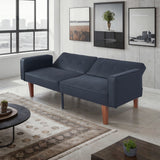 Convertible Futon Sofa Bed With Adjustable Split Back, Twin Size Sleeper Couch - Black