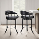 Pharaoh - Swivel Powder Coated And Faux Leather Metal Bar Stool