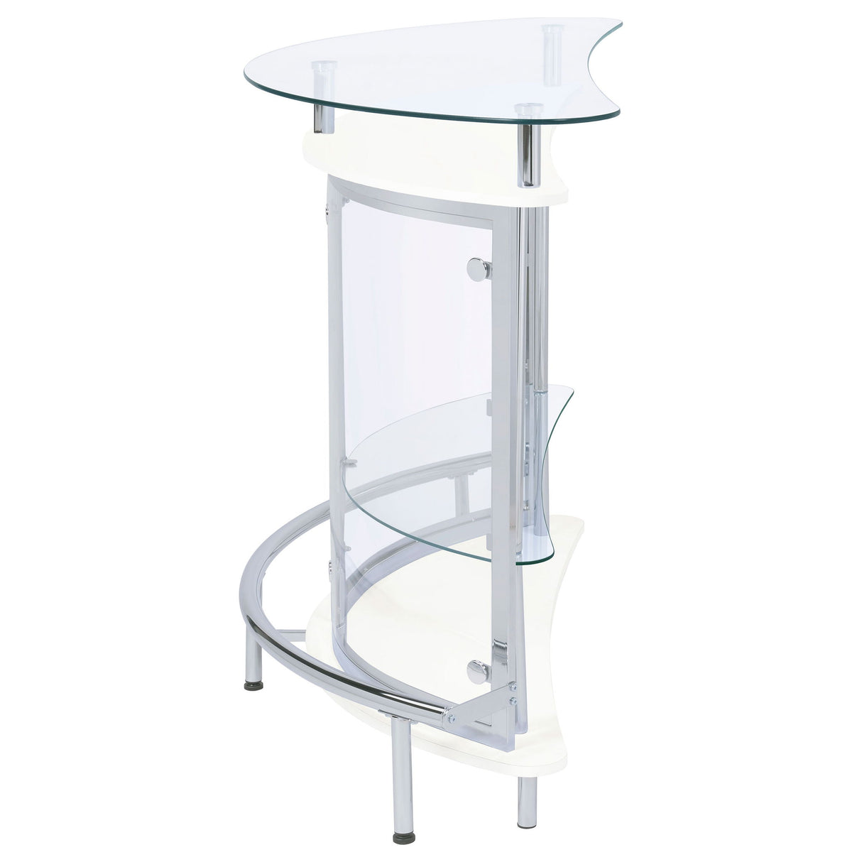 Strick - Freestanding Glass Top Home Bar Wine Cabinet - White