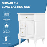 Freestanding Bathroom Vanity With Sink, Adjustable Shelf & Flip Drawer