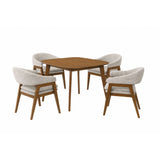 Miller - 5 Piece Set (39" Square Dining Table With 4 Arm Chairs) - Walnut / Gray