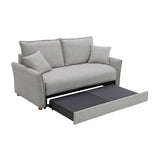 Oren - Chenille Sleeper Sectional Sofa With Storage 2 Toss Pillows - Gray