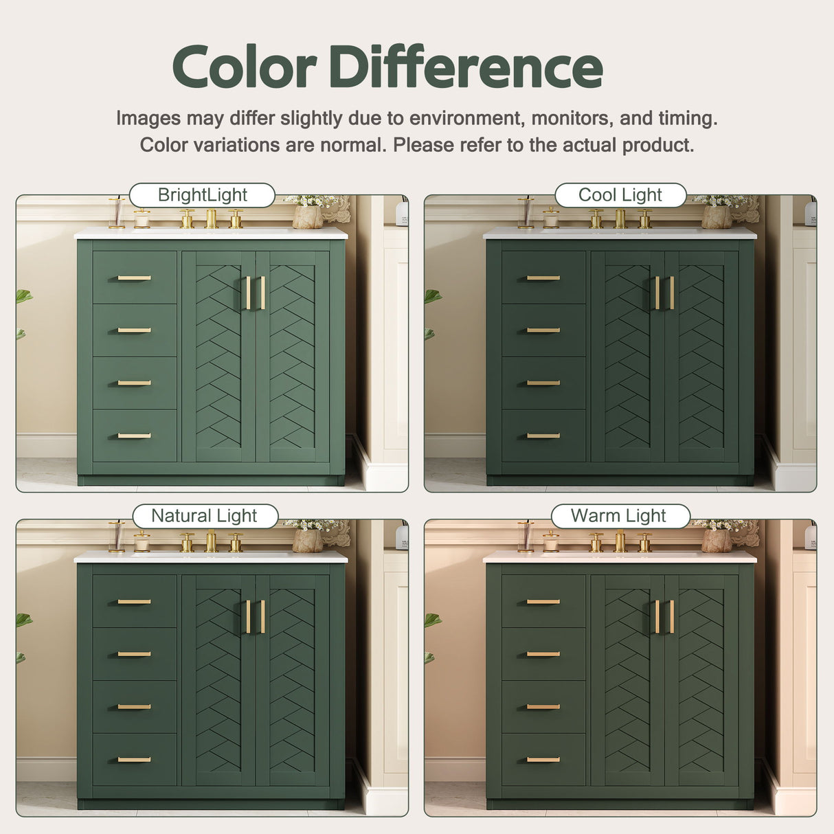 Bathroom Vanity With Sink Combo, Storage Cabinet, Freestanding Set With 3 Drawers & Soft Closing Doors