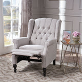 Armchair Recliner With Pushback Mechanism And Wingback Design