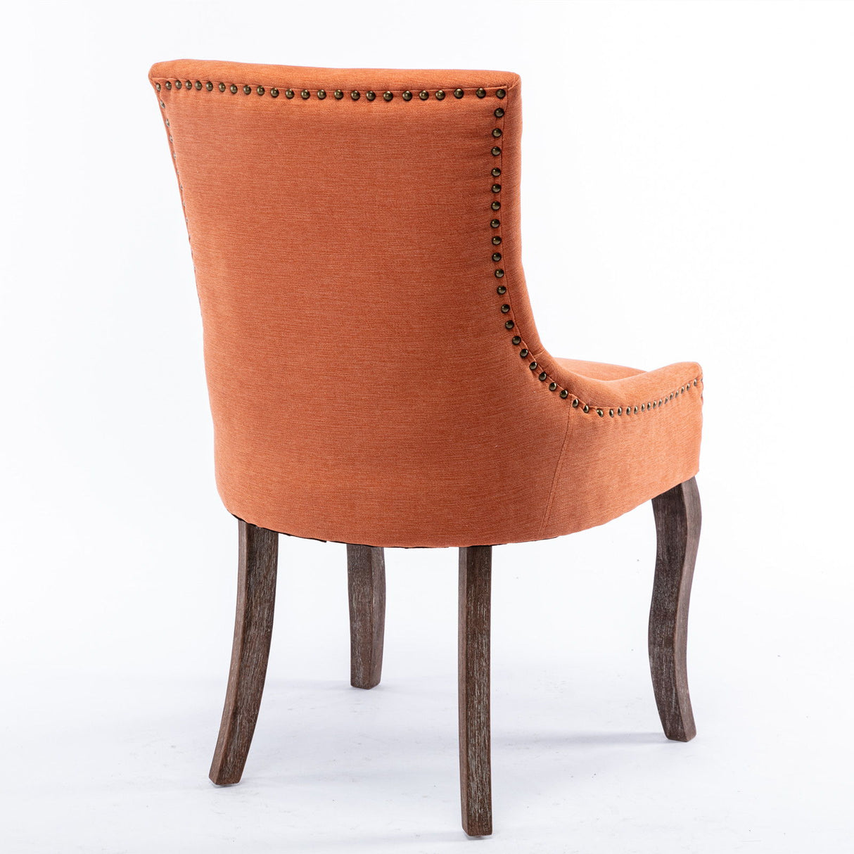 Ultra Side Dining Chair,Thickened Fabric Chairs With Neutrally Toned Solid Wood Legs, Bronze Nail Head (Set of 2) - Chair Sets - Alpine Outlets