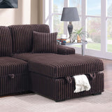 Convertible Sectional Upholstered Sleeper Sofa With Storage Chaise
