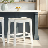 Iyani - Coastal Modern Wood Counter Height Kitchen Bar Stool