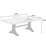 7 Piece Dining Set, Table And 6 Side Chairs, Table With Trestle Base - Black / Charcoal / White