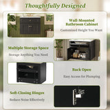 Wall Mounted Bathroom Vanity With Tip Out Drawer And Open Back Design