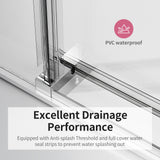 Frameless Single Sliding Soft Close Shower Doors, 3 / 8" Tempered Glass Reversible Installatio