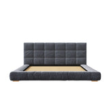 Upholstered Platform Bed Frame With Tufted Headboard