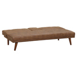 Tufted Convertible Sofa With Cup Holders - Brown