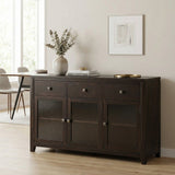 Sideboard Buffet Contemporary Solid Wood 54in x 17in x 32in