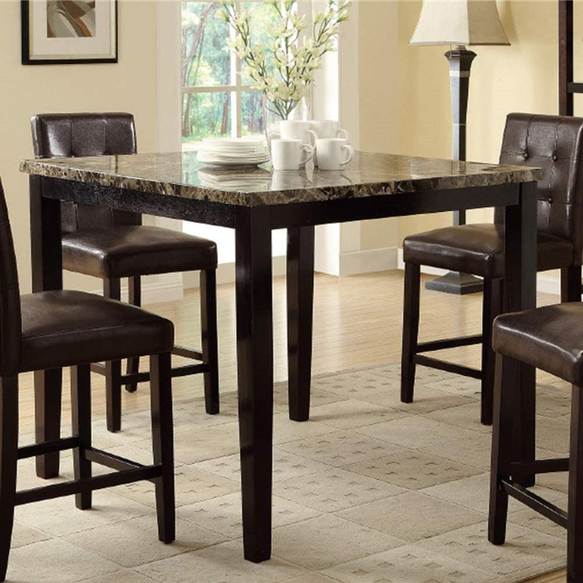 Square Dining Table - Brown